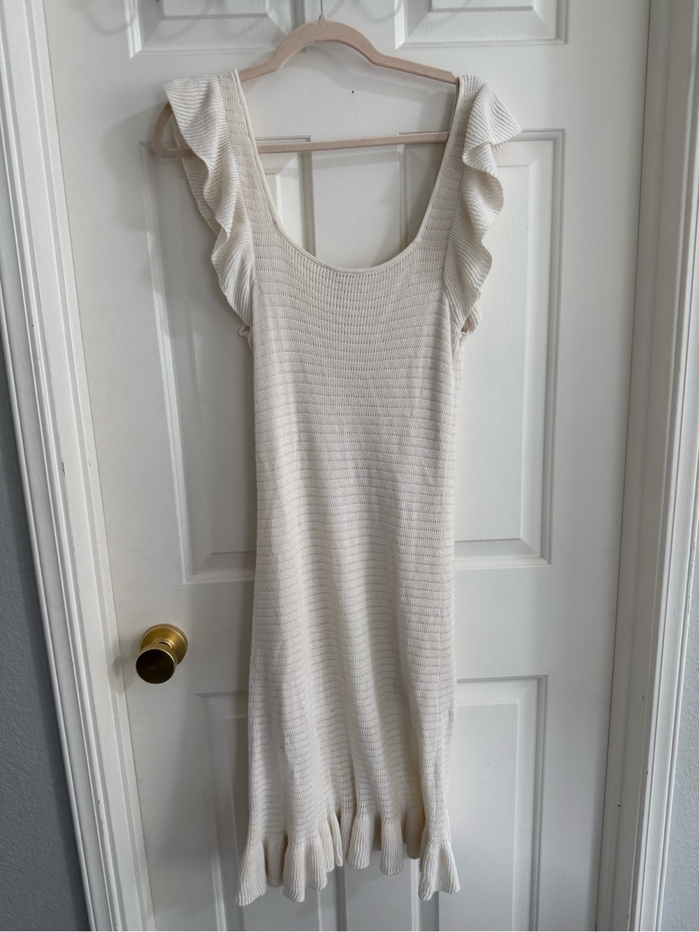 House of Harlow 1960 Cream Knit Ruffle Dress - Picture 4 of 5